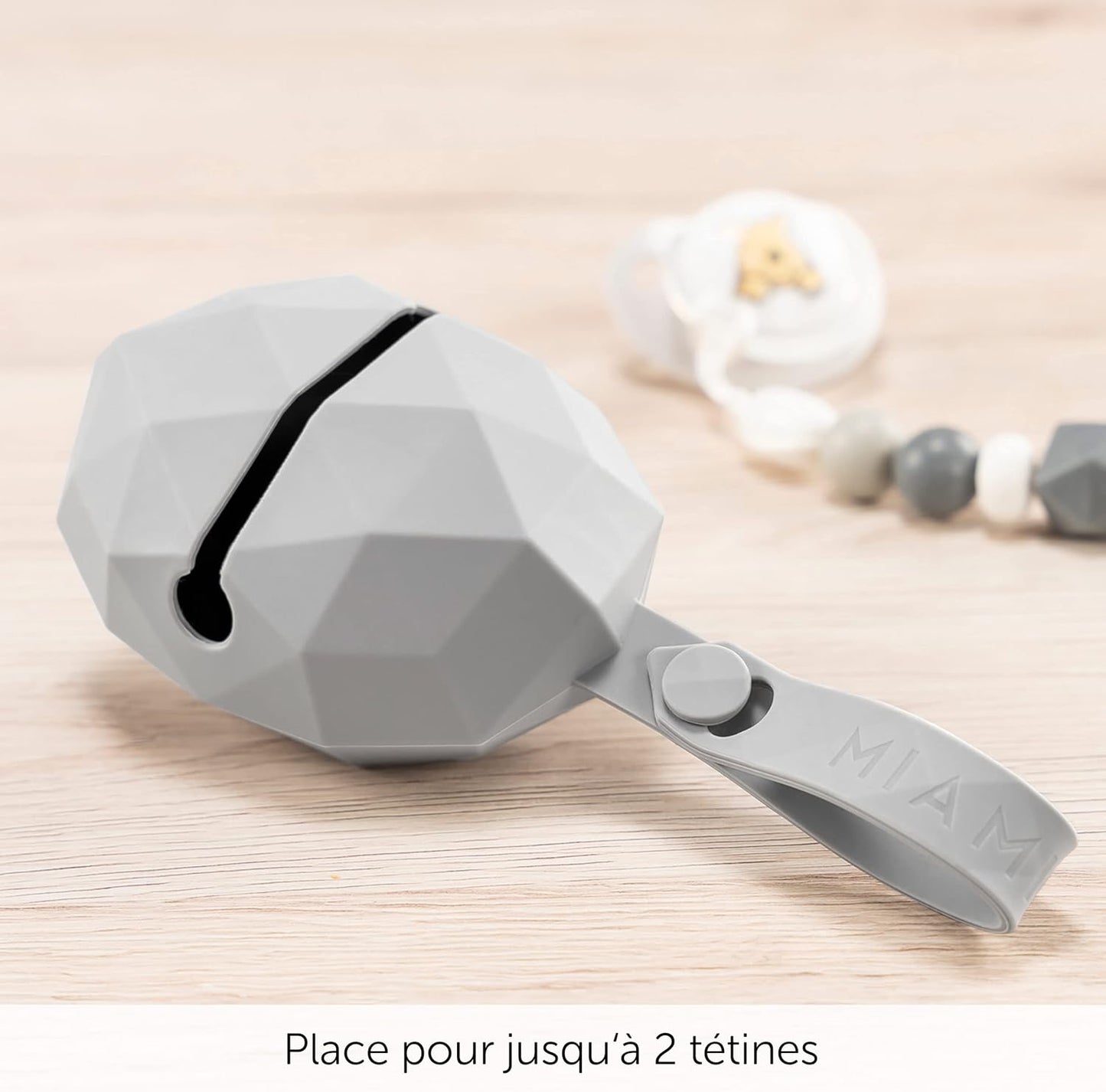 - Boite Tetine Bebe En Silicone (2 Pièces) - Lot De Porte Sucette Pour Poussette, Boîte À Tétine Pour Tous Les Modèles De Tétines, Sans BPA - Gris